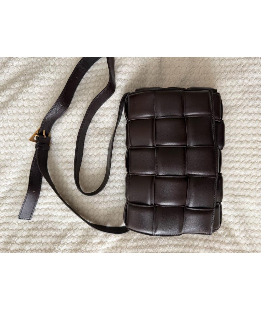 BOTTEGA VENETA Коричневая кожаная сумка через плечо, фото 8