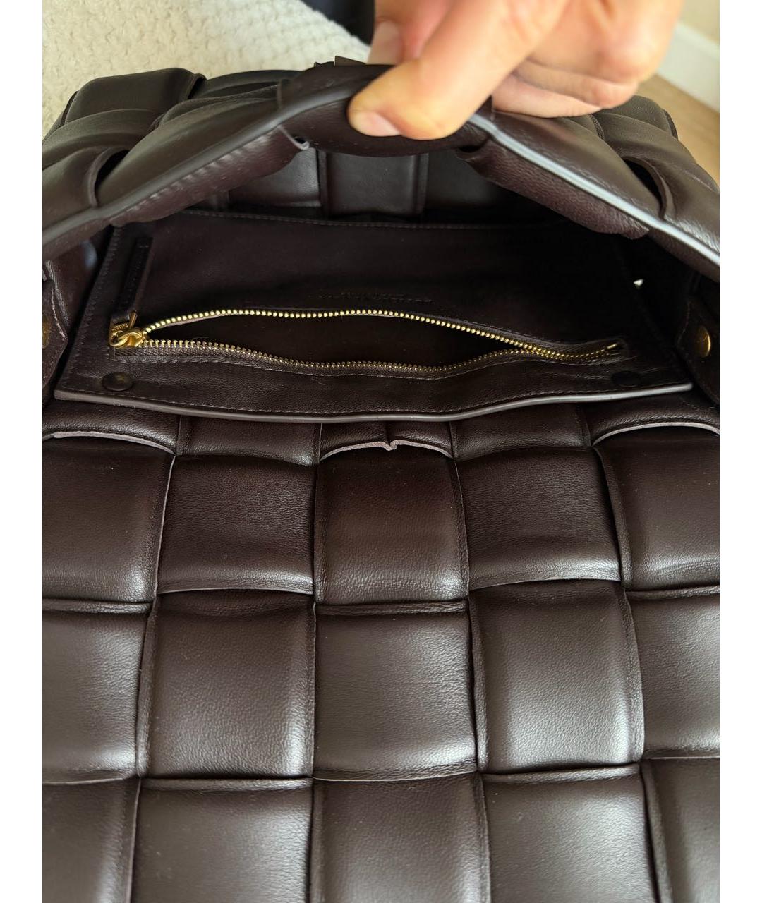 BOTTEGA VENETA Коричневая кожаная сумка через плечо, фото 4