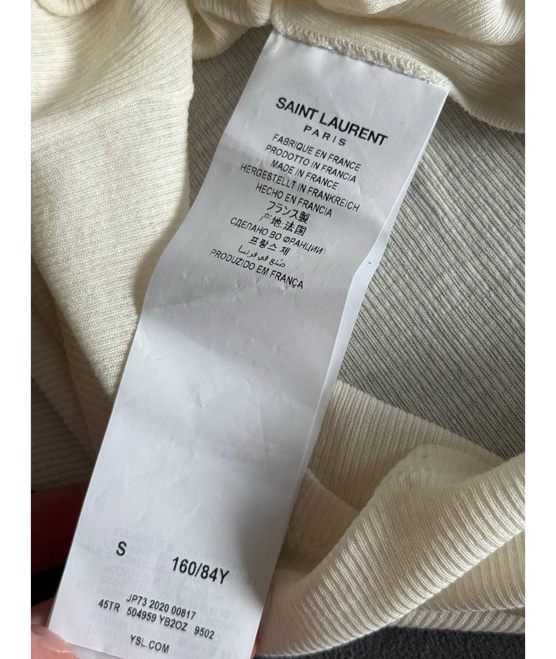 SAINT LAURENT Белая майка, фото 2