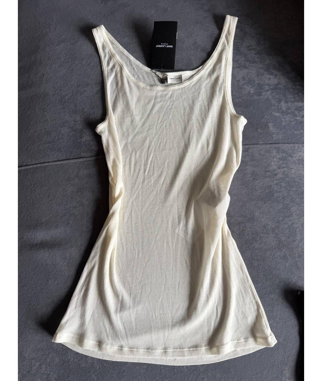 SAINT LAURENT Белая майка, фото 3