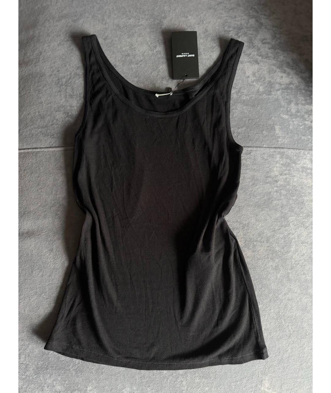 SAINT LAURENT Черная майка, фото 3