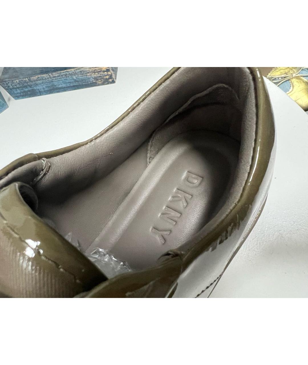 DKNY Хаки ботинки из лакированной кожи, фото 5