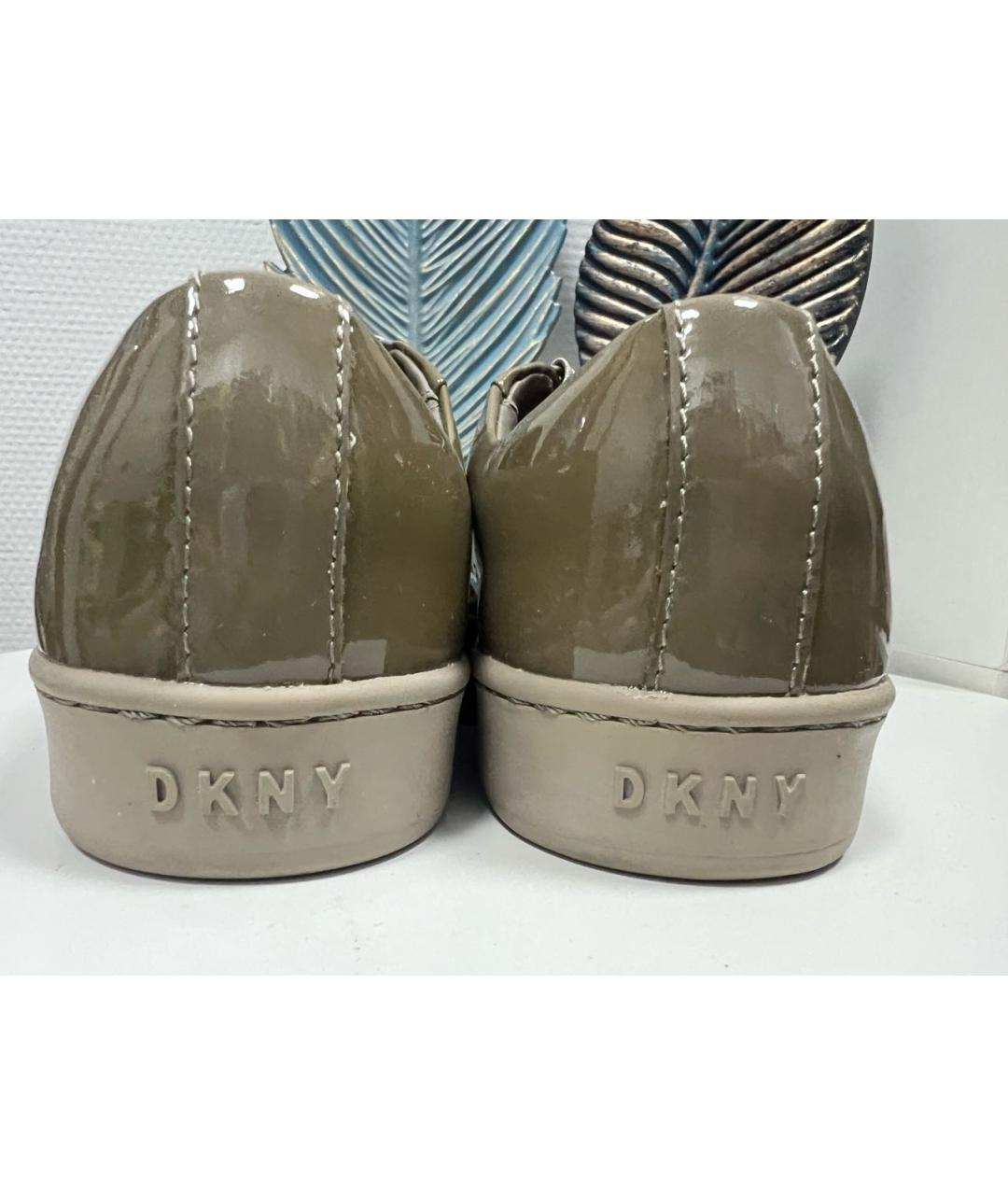 DKNY Хаки ботинки из лакированной кожи, фото 4