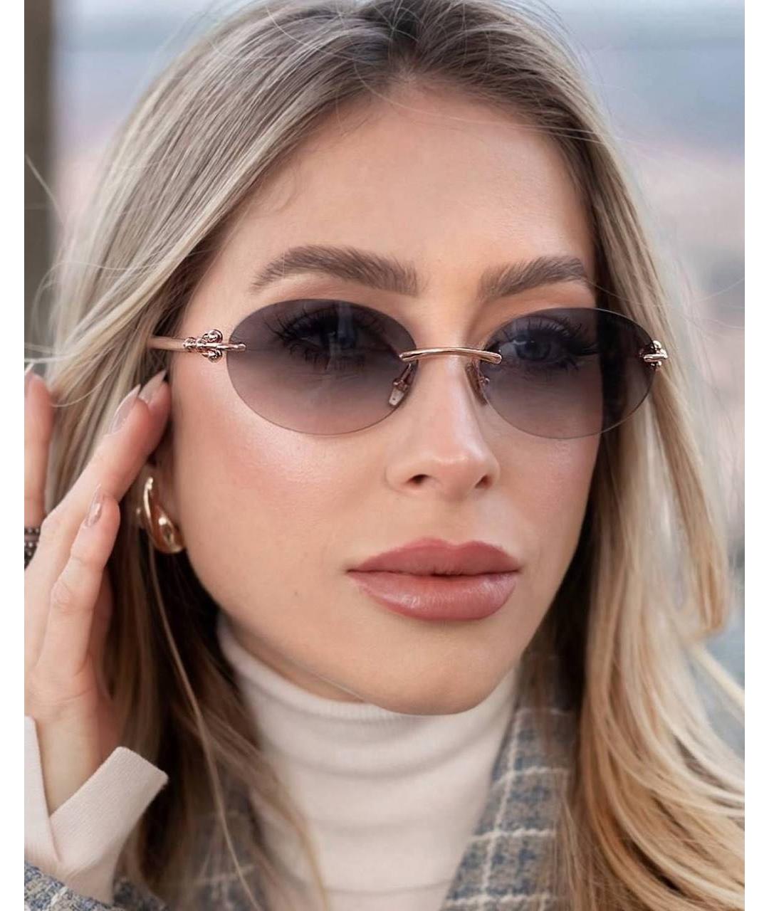 TIFFANY&CO Золотые металлические солнцезащитные очки, фото 3