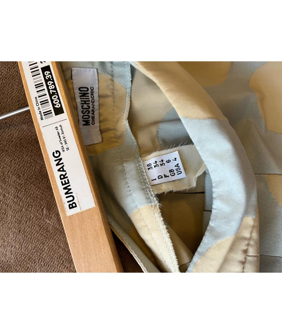 MOSCHINO Голубая хлопковая юбка миди, фото 3