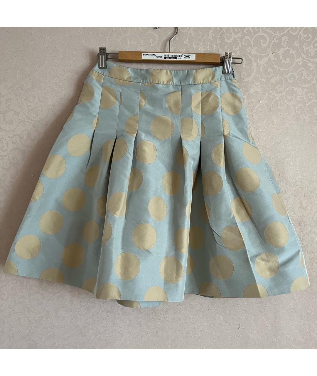MOSCHINO Голубая хлопковая юбка миди, фото 2