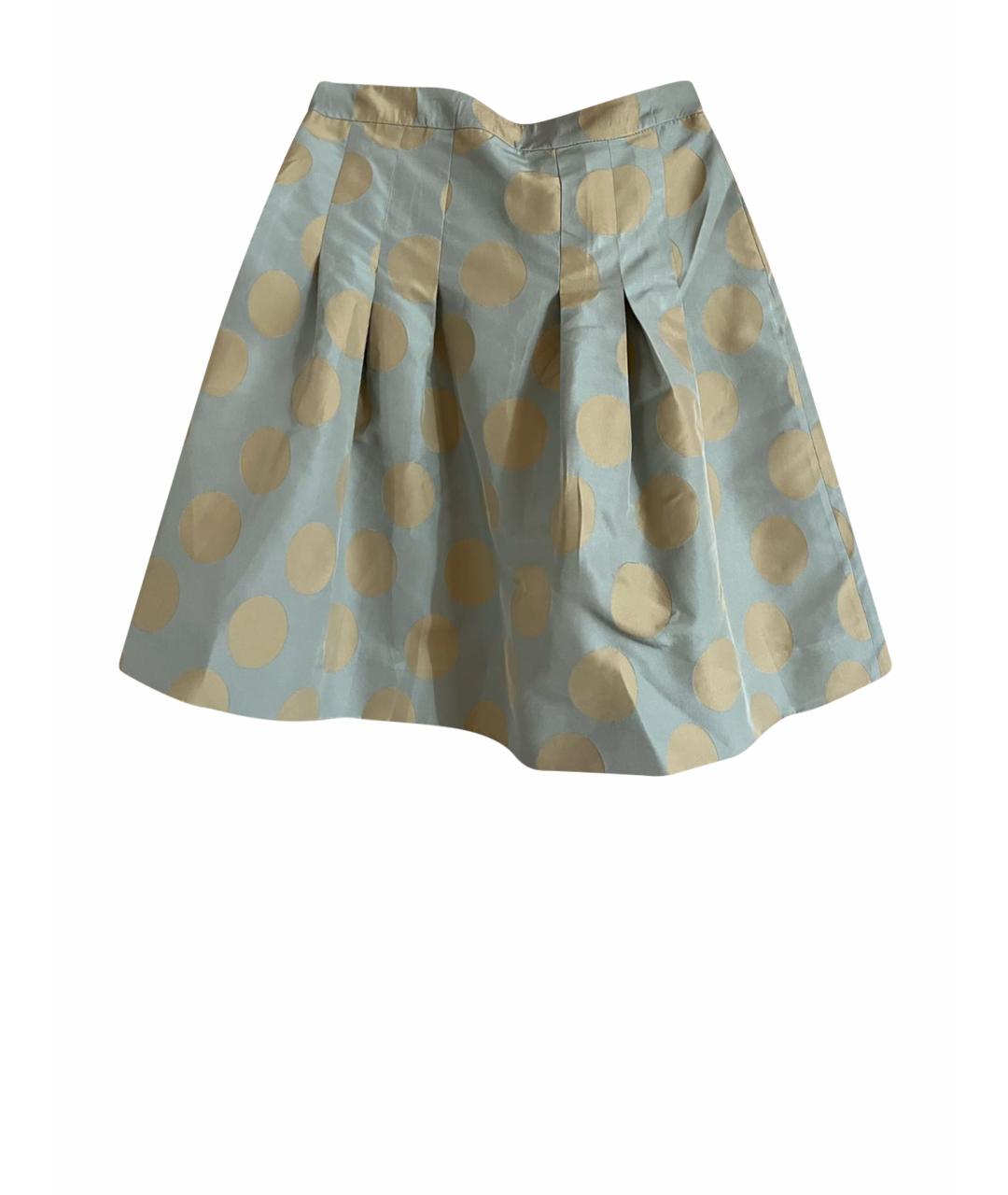 MOSCHINO Голубая хлопковая юбка миди, фото 1