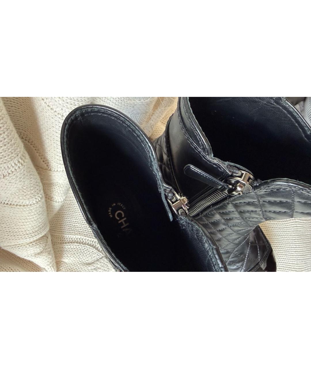 CHANEL Черные кожаные ботильоны, фото 3
