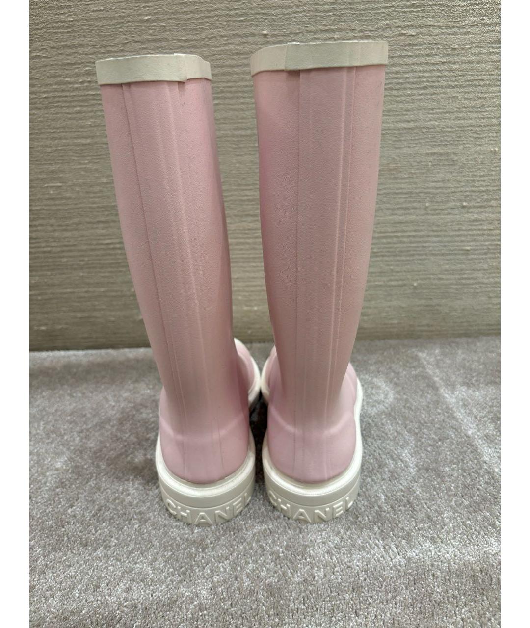 CHANEL Розовые резиновые сапоги, фото 3