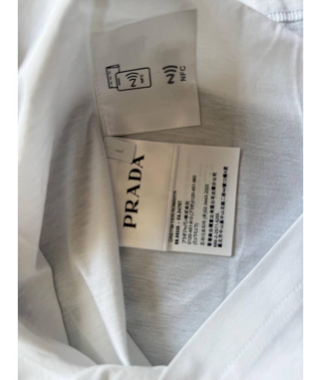 PRADA Белая хлопковая футболка, фото 6