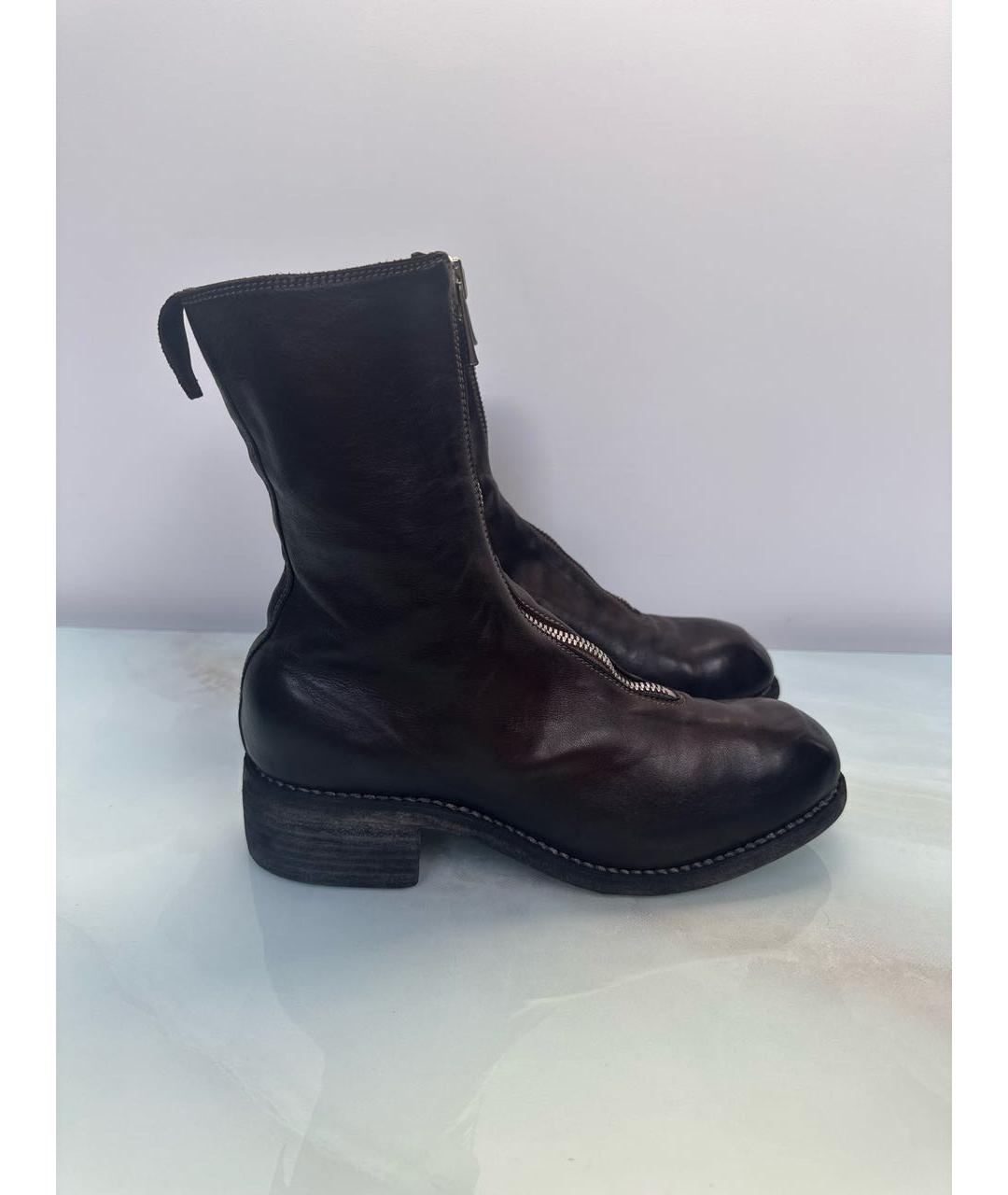 GUIDI Коричневые кожаные полусапоги, фото 2