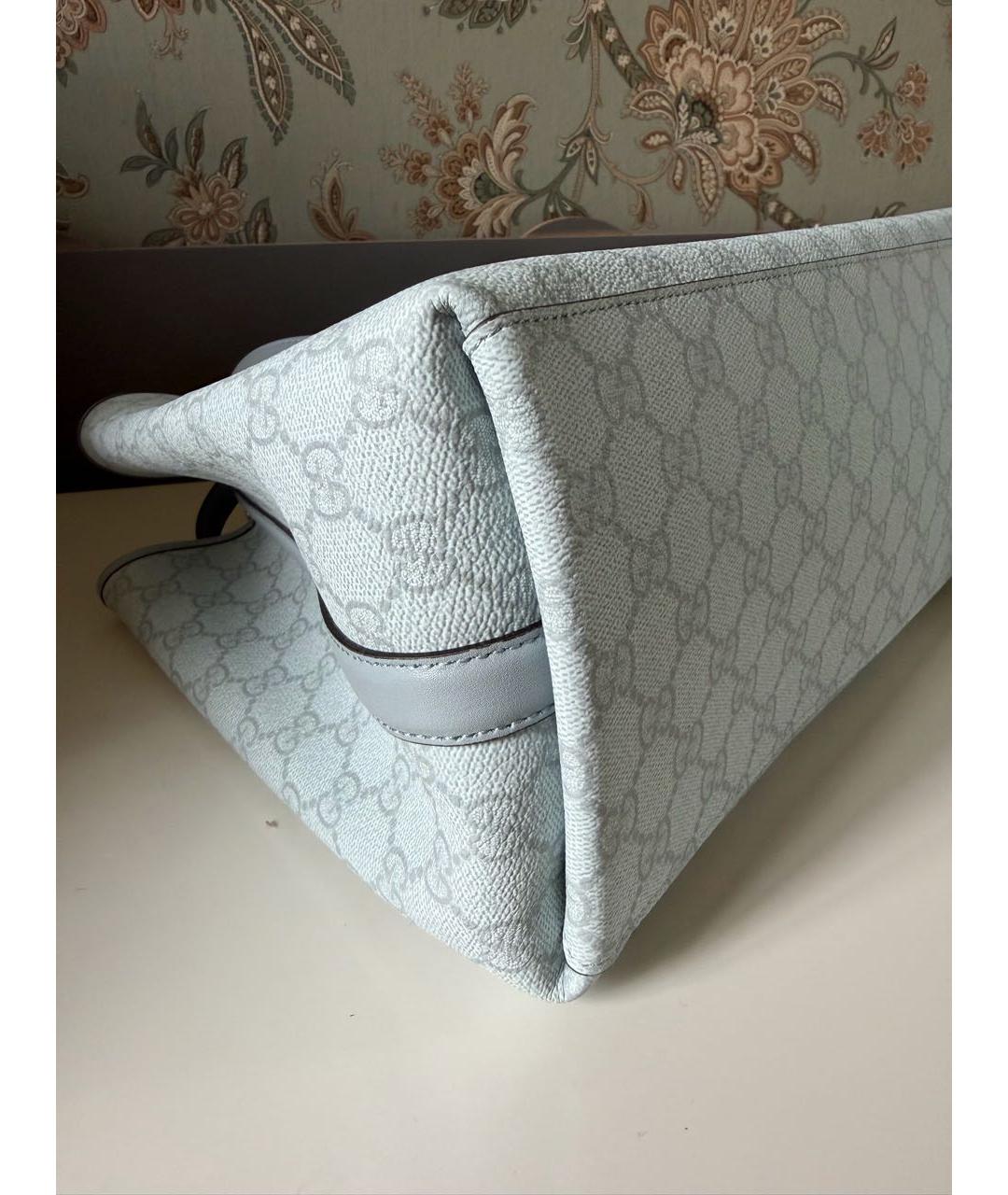 GUCCI Голубая канва сумка тоут, фото 2