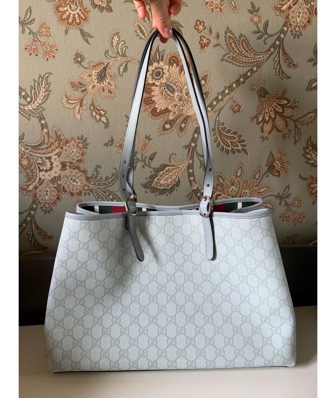 GUCCI Голубая канва сумка тоут, фото 9
