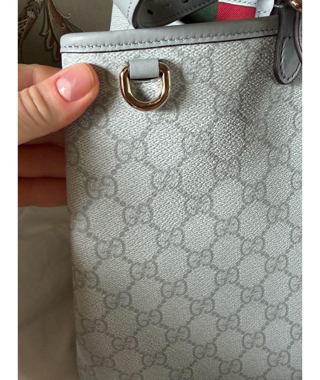 GUCCI Голубая канва сумка тоут, фото 4
