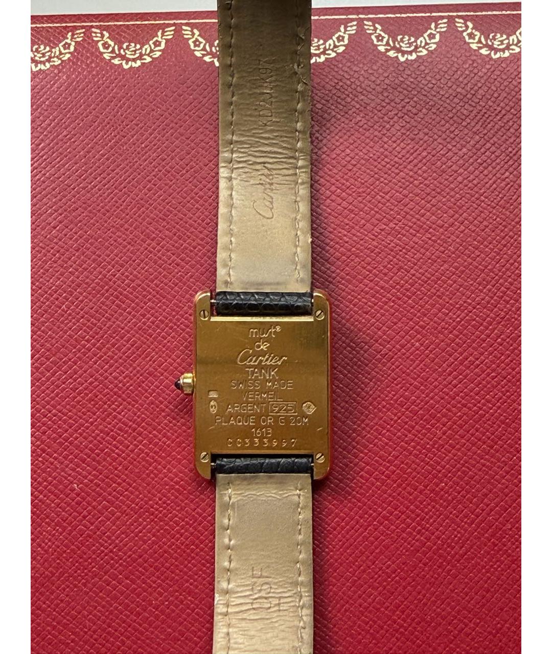CARTIER Черные позолоченные часы, фото 2