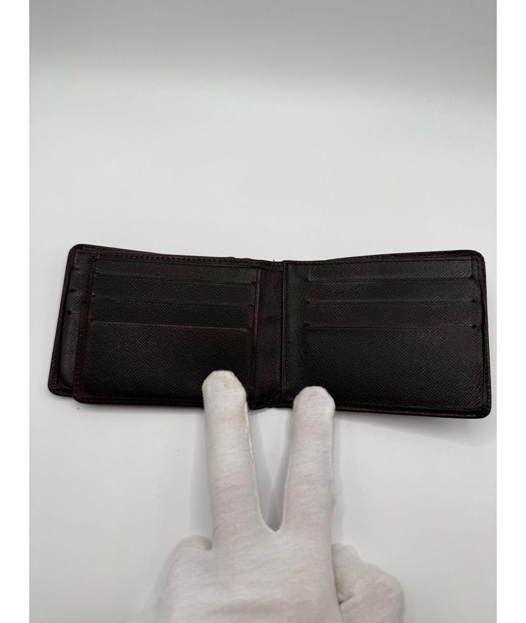 LOUIS VUITTON Бордовый кожаный кошелек, фото 6