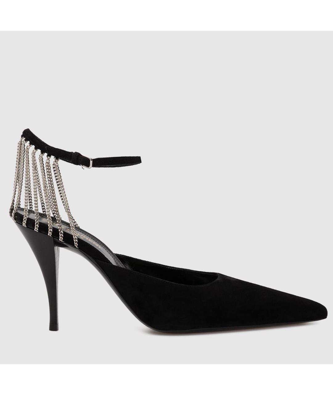 SAINT LAURENT Черные замшевые туфли, фото 7