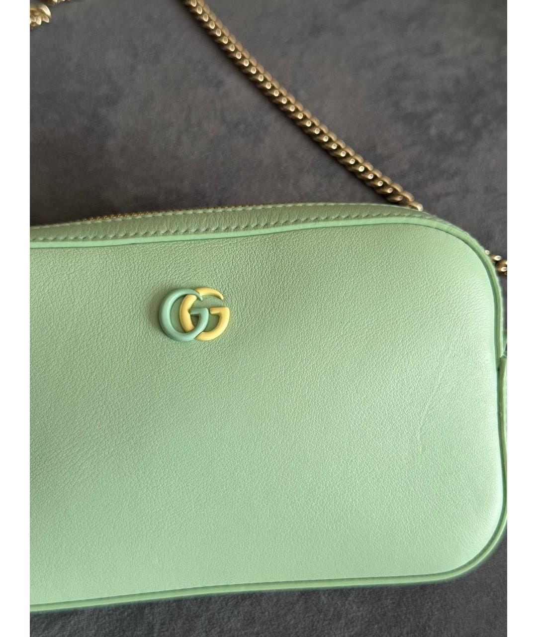GUCCI Салатовая кожаная сумка через плечо, фото 3