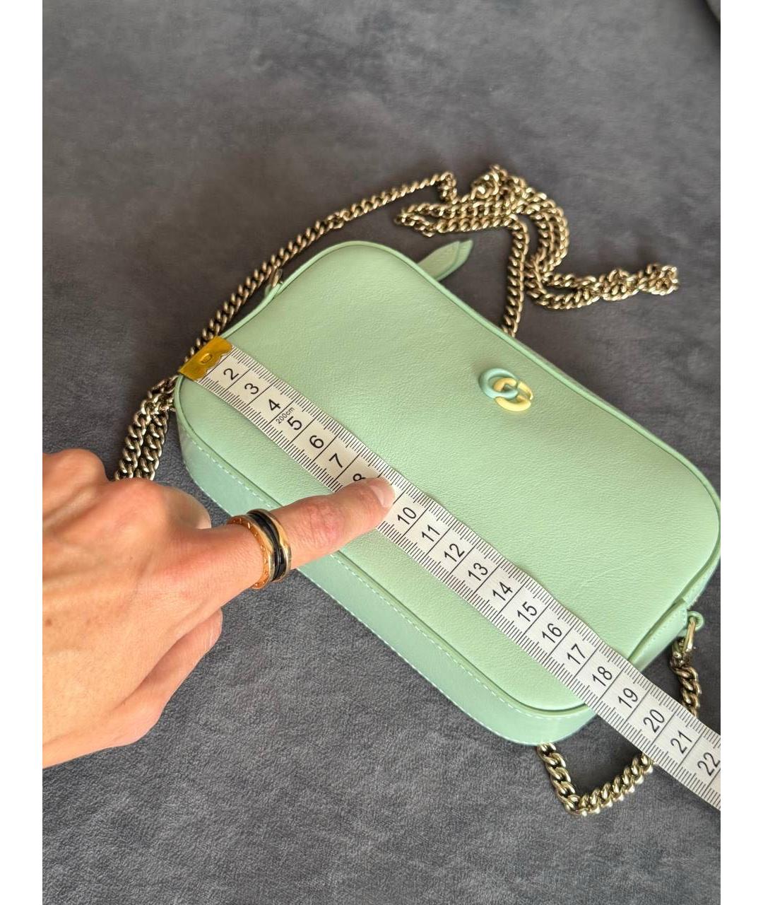 GUCCI Салатовая кожаная сумка через плечо, фото 7