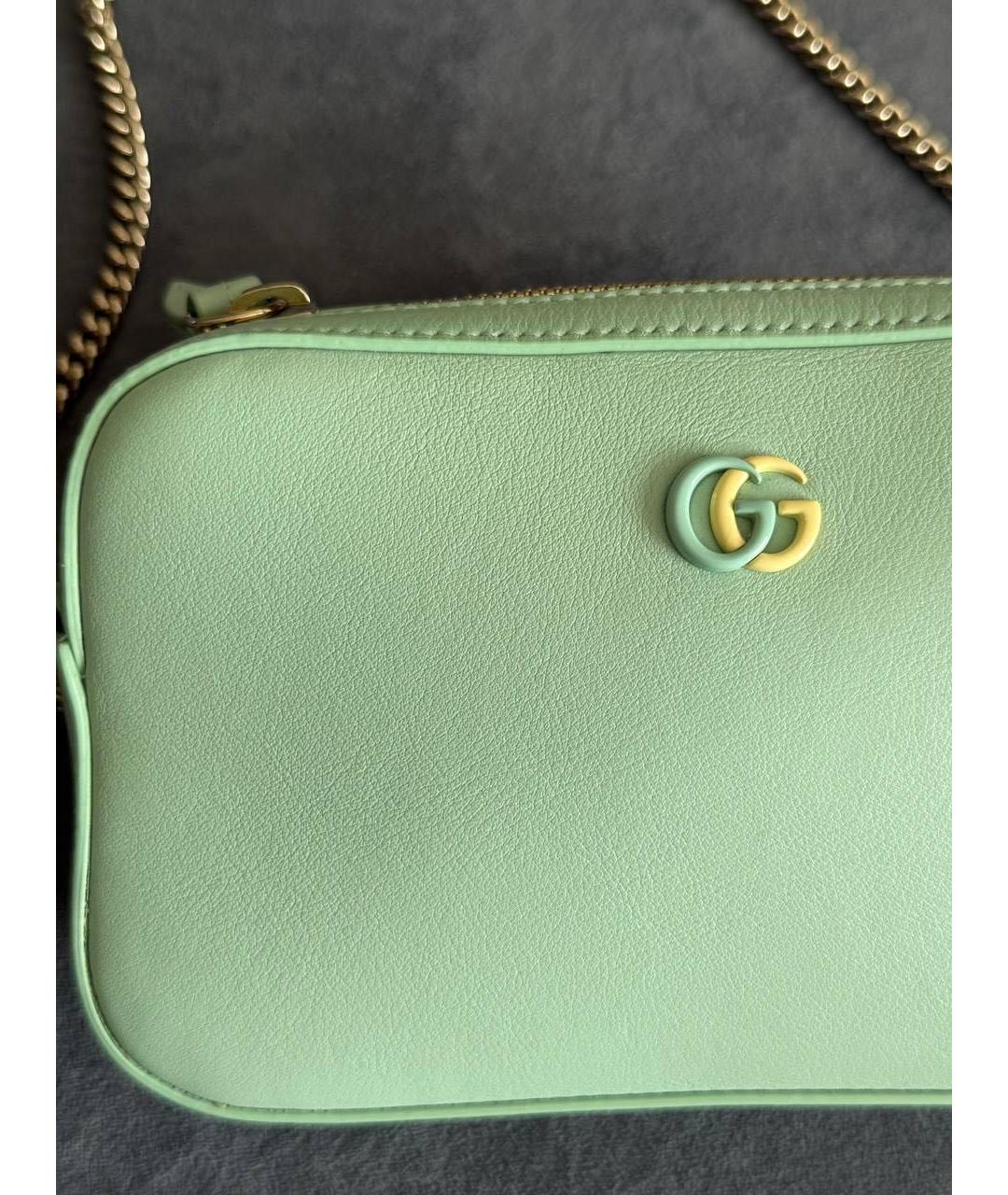 GUCCI Салатовая кожаная сумка через плечо, фото 2