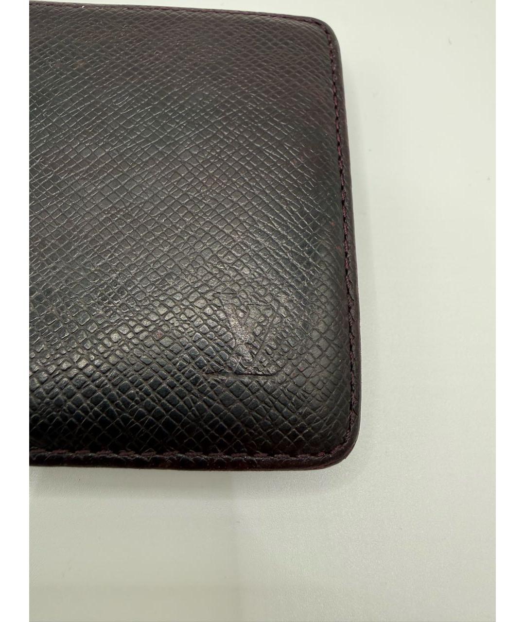 LOUIS VUITTON Бордовый кожаный кошелек, фото 4