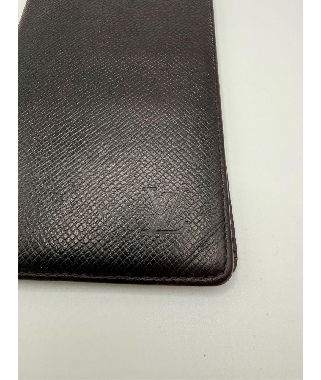 LOUIS VUITTON Бордовый кожаный кошелек, фото 3