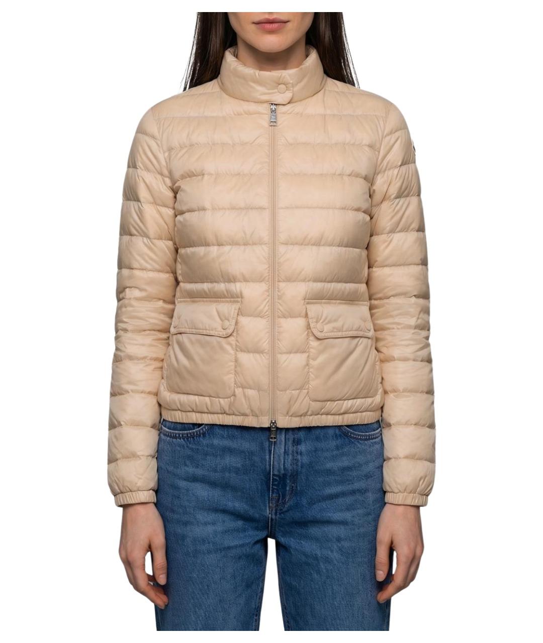MONCLER Бежевая полиамидовая куртка, фото 1