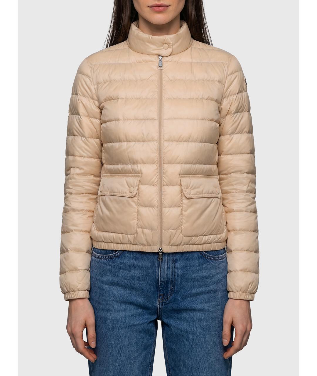 MONCLER Бежевая полиамидовая куртка, фото 3
