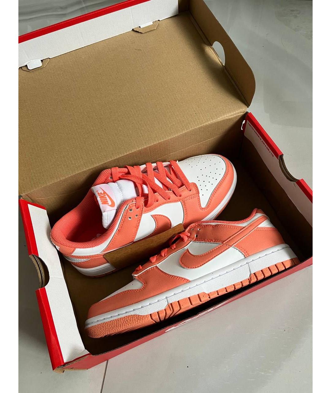 NIKE Оранжевые кожаные кроссовки, фото 7