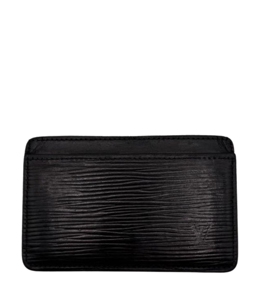 LOUIS VUITTON Черный кожаный кардхолдер, фото 1