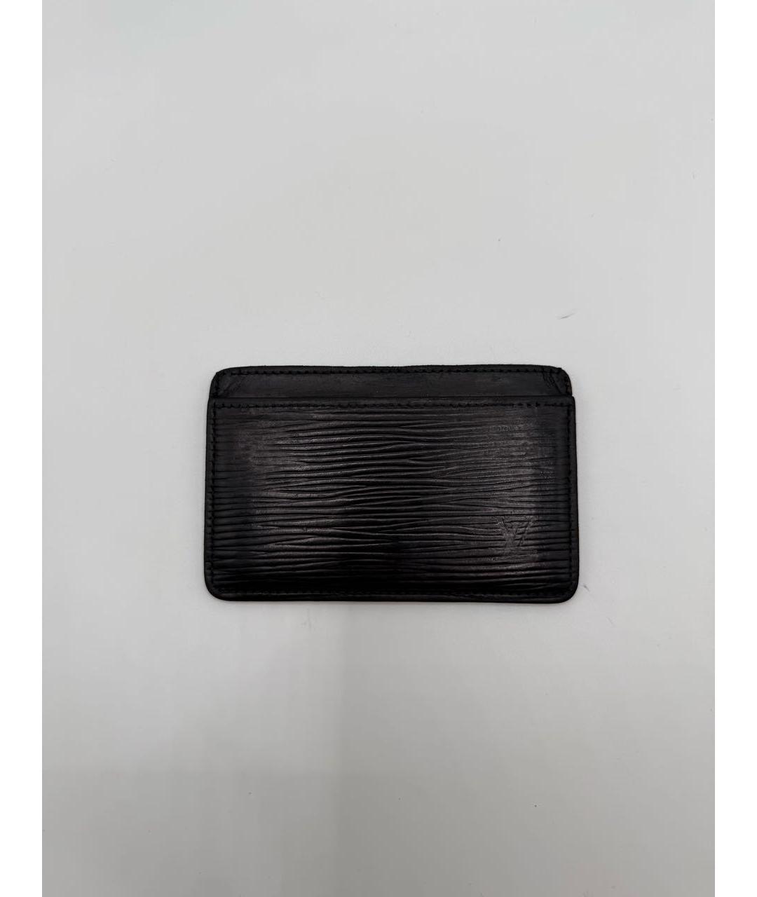 LOUIS VUITTON Черный кожаный кардхолдер, фото 6
