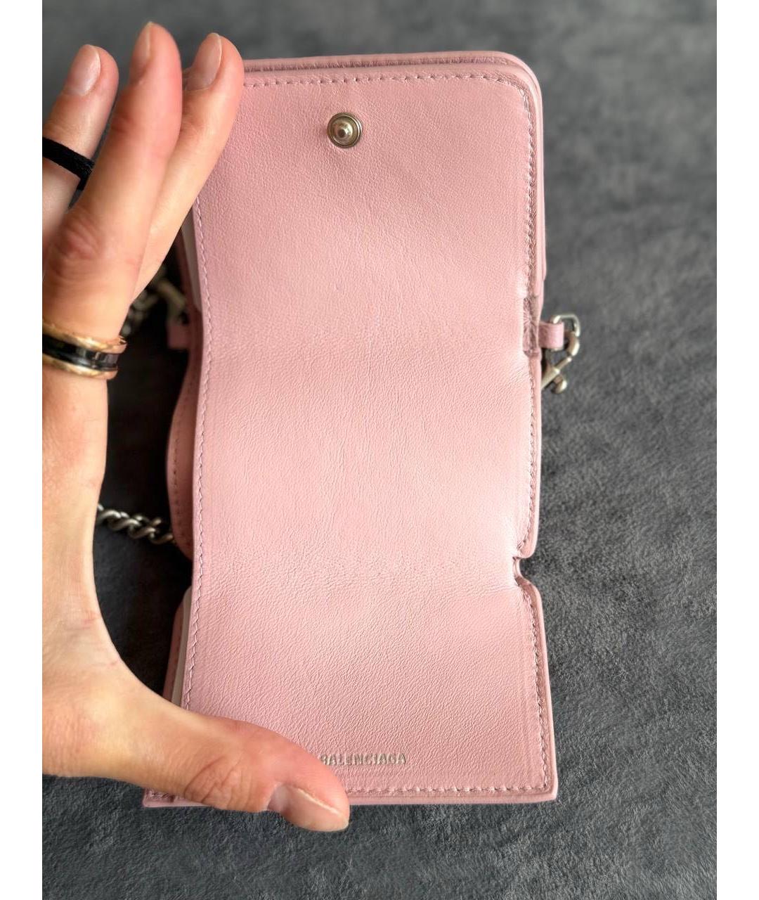 BALENCIAGA Розовый кожаный кошелек, фото 3