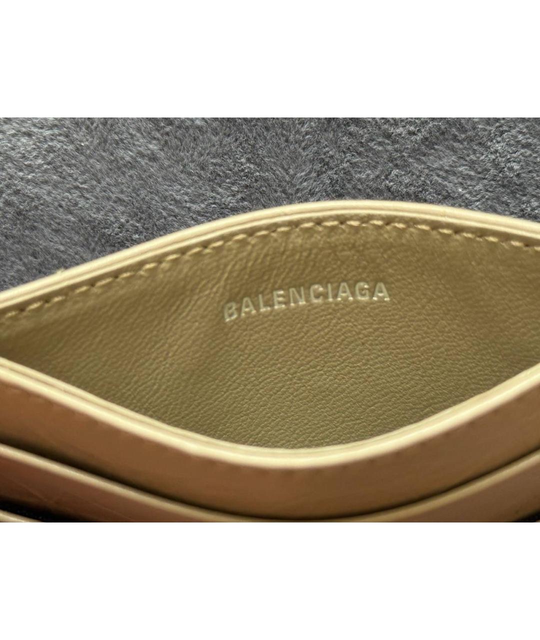 BALENCIAGA Бежевый кожаный кардхолдер, фото 4