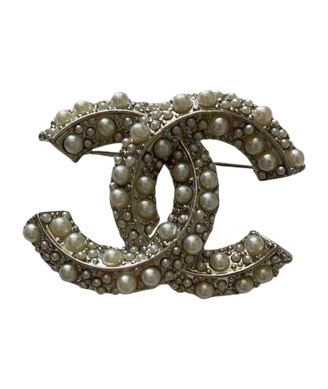 CHANEL Серебряная металлическая булавка / брошь, фото 1