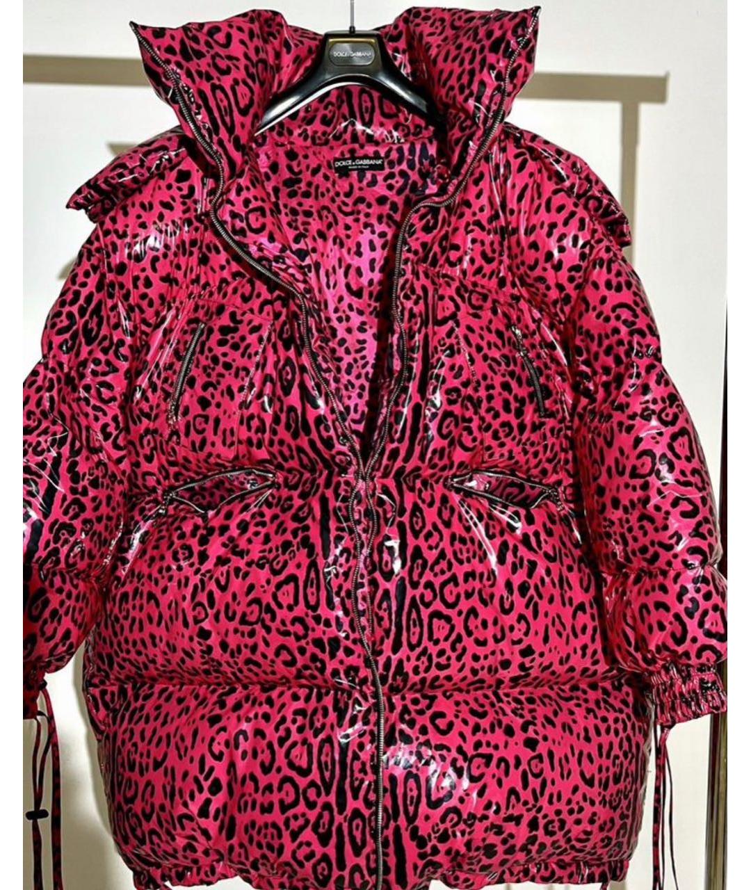 DOLCE&GABBANA Розовый нейлоновый пуховик, фото 3