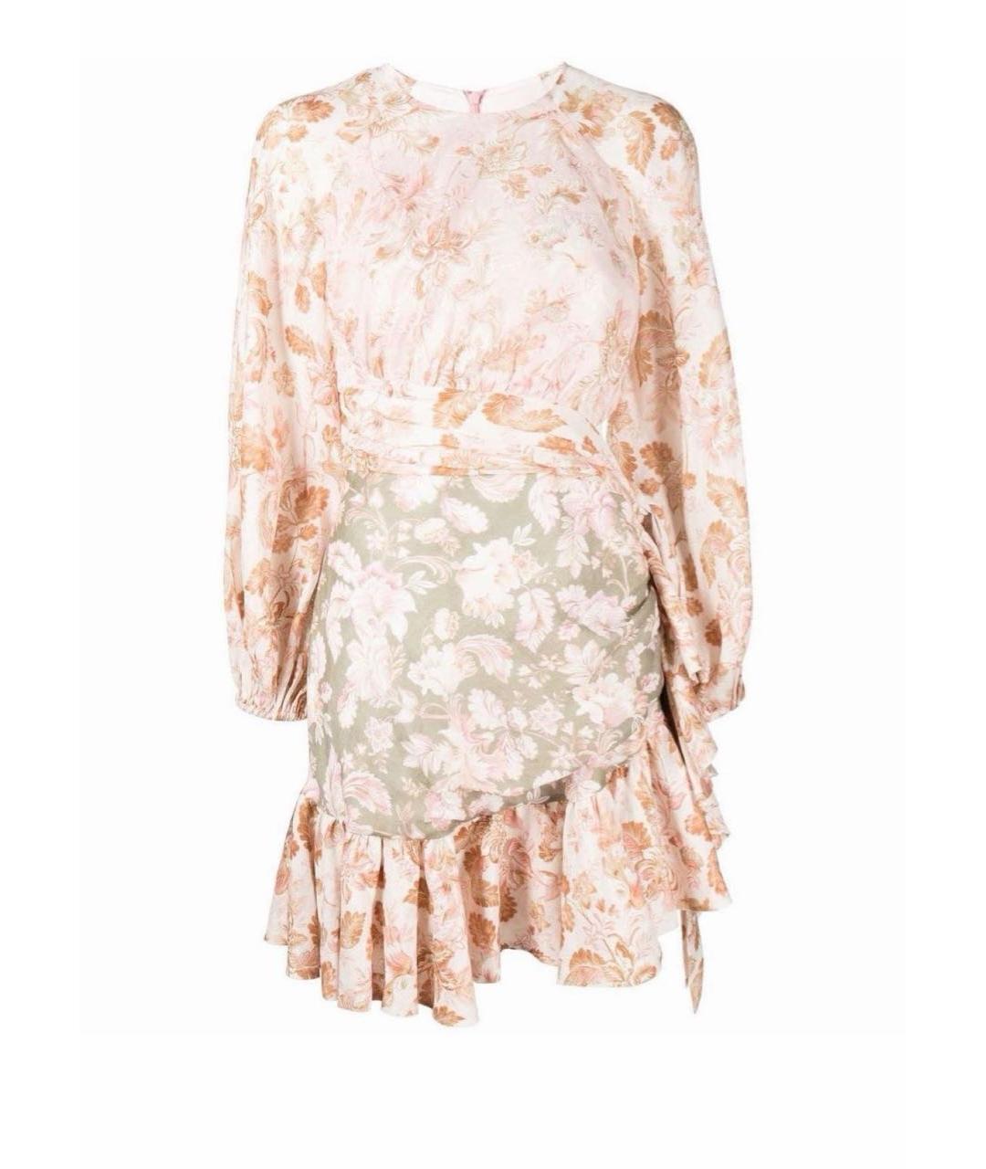 ZIMMERMANN Бежевое хлопковое повседневное платье, фото 1