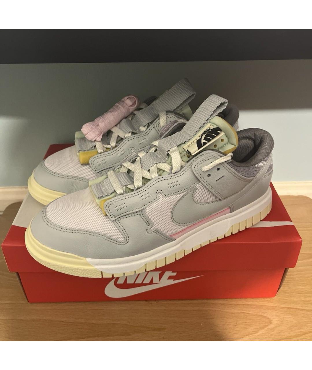 NIKE Серые кожаные низкие кроссовки / кеды, фото 6