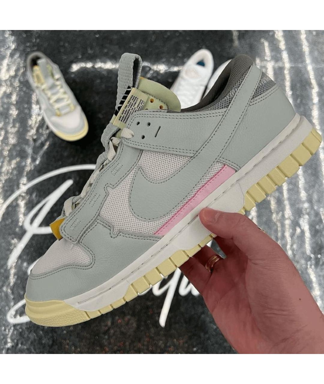 NIKE Серые кожаные низкие кроссовки / кеды, фото 5