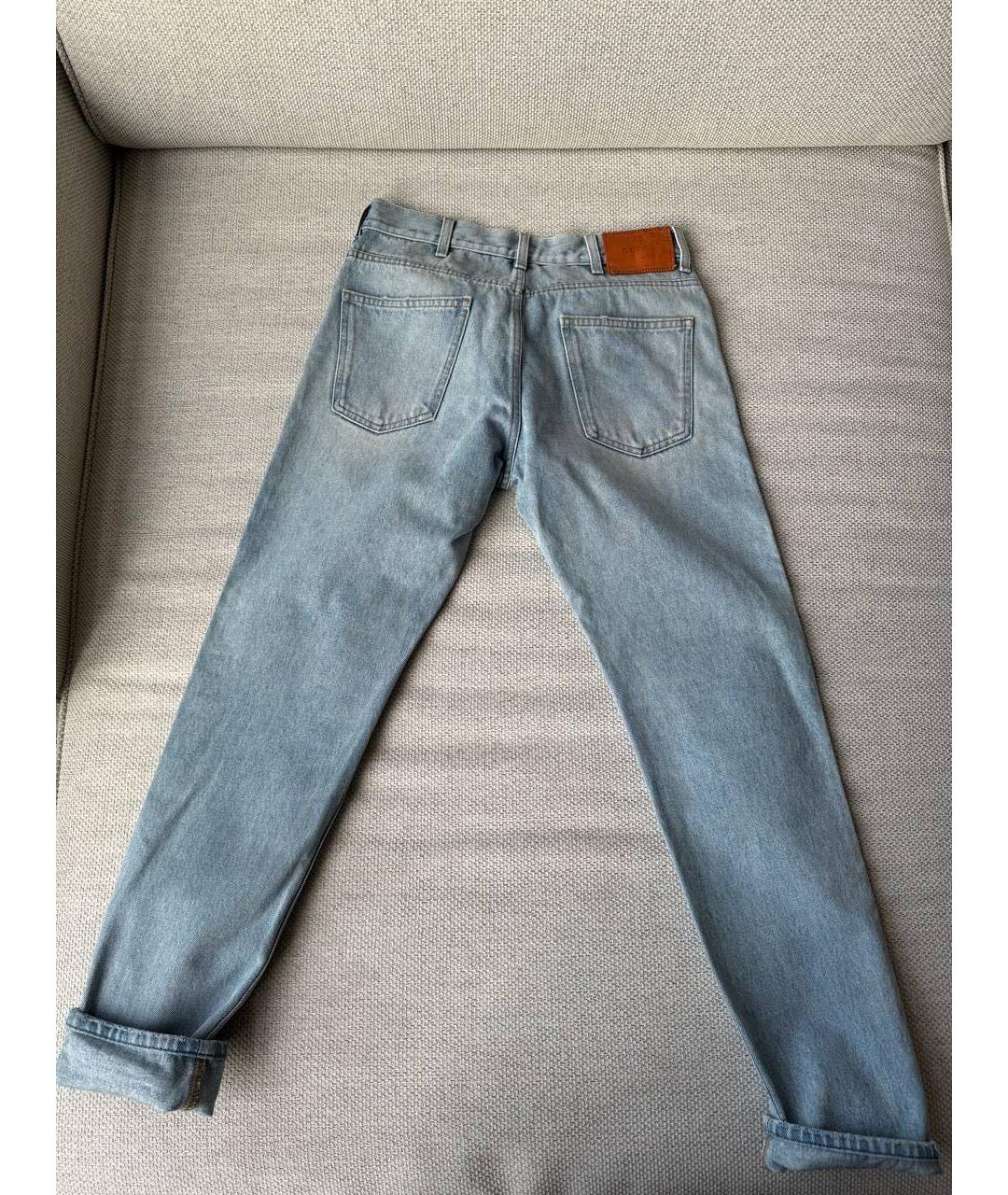 GUCCI Голубые хлопковые прямые джинсы, фото 2