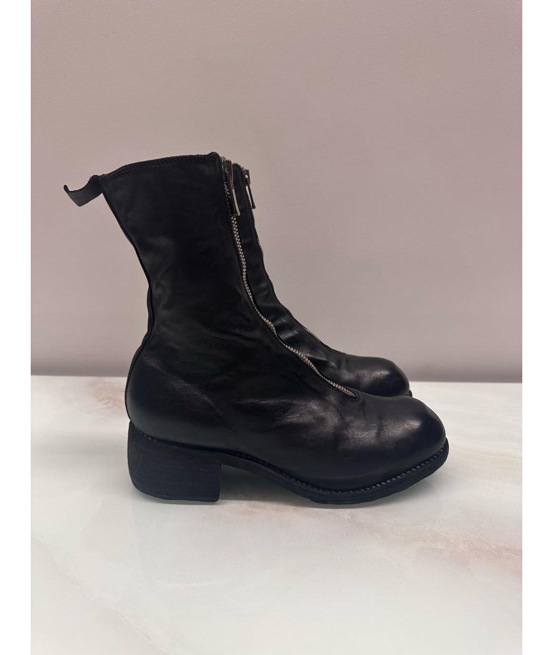 GUIDI Черные кожаные полусапоги, фото 9