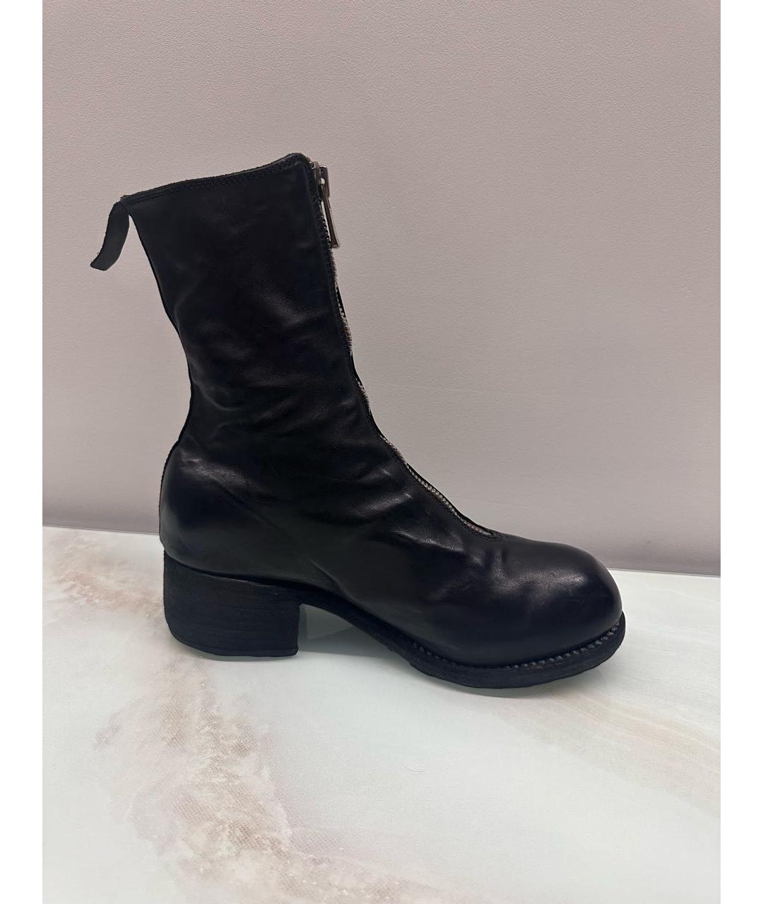 GUIDI Черные кожаные полусапоги, фото 4