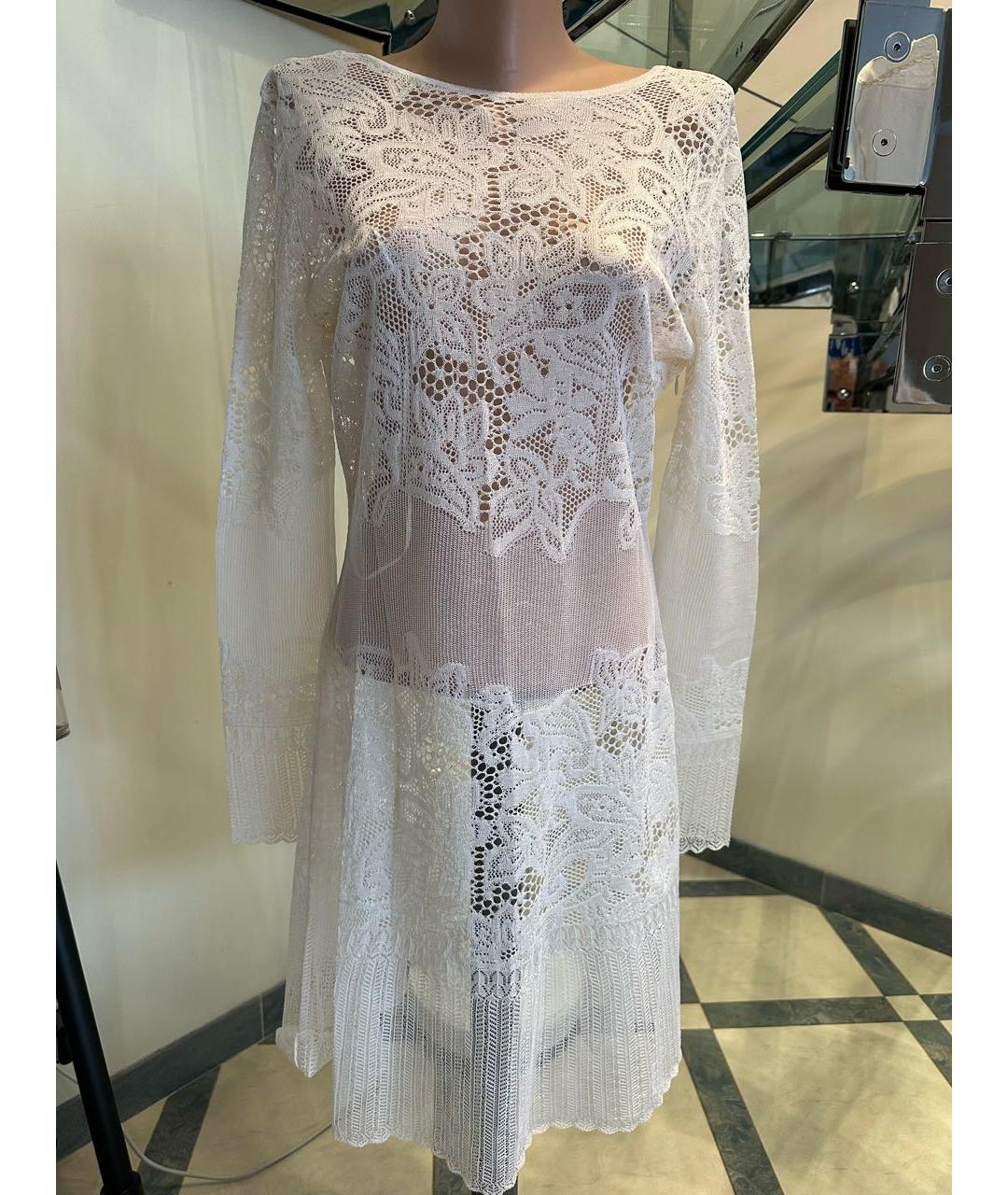 RALPH LAUREN PURPLE LABEL Белое шелковое повседневное платье, фото 6