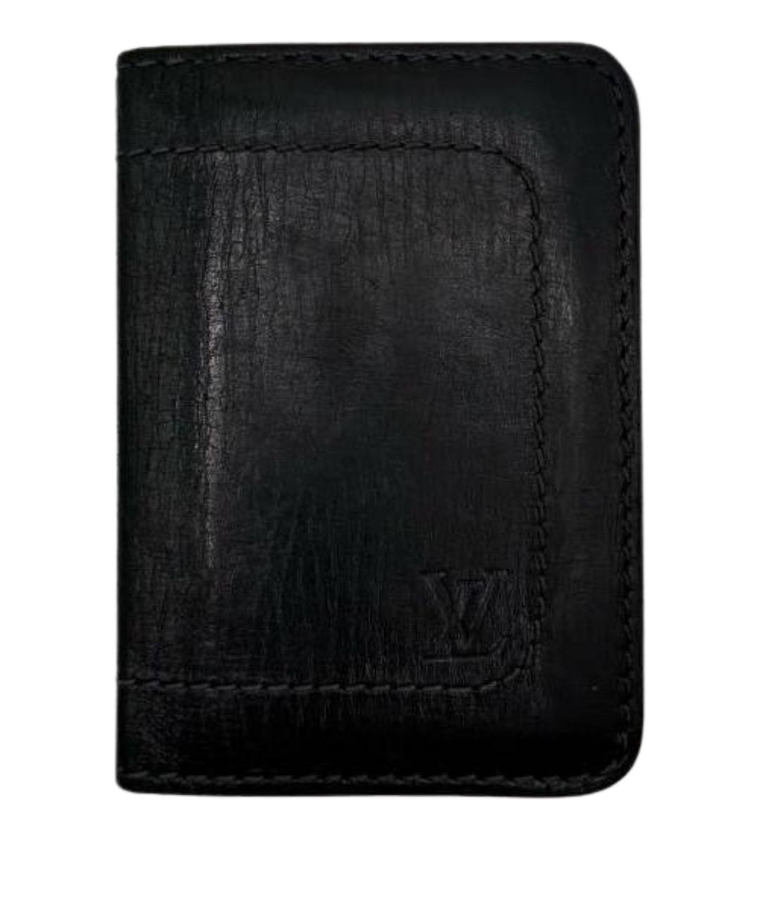 LOUIS VUITTON Черный кожаный кошелек, фото 1