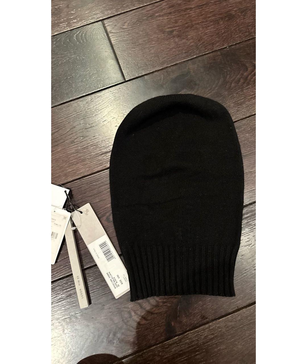 RICK OWENS Черная кашемировая шапка, фото 4