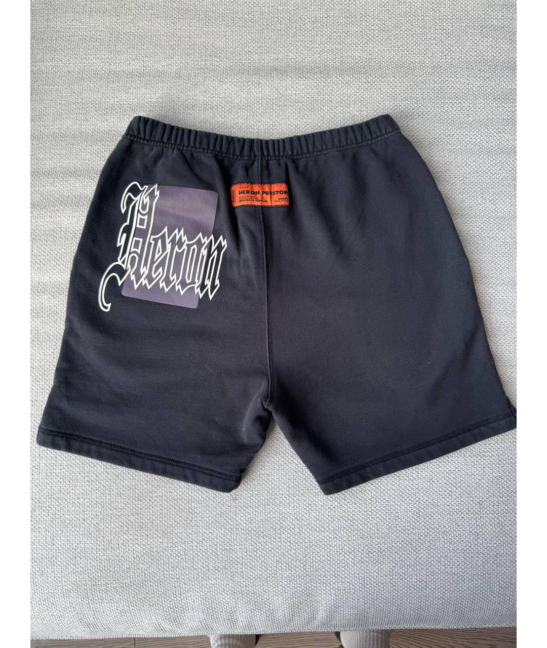 HERON PRESTON Черные хлопковые шорты, фото 2