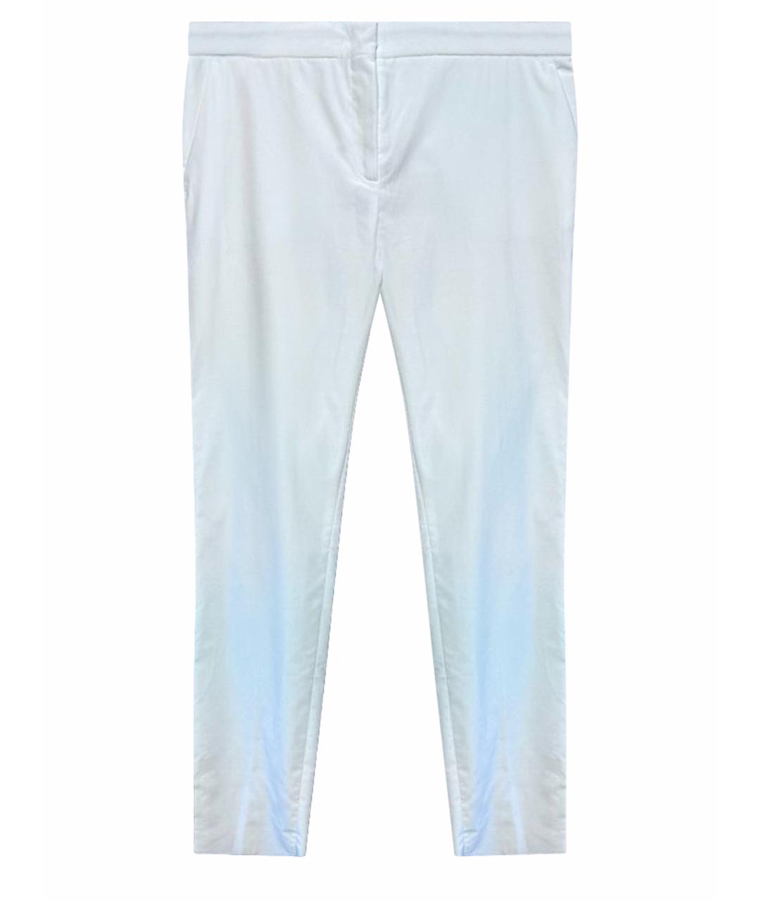 MAX MARA STUDIO Белые хлопковые прямые брюки, фото 1