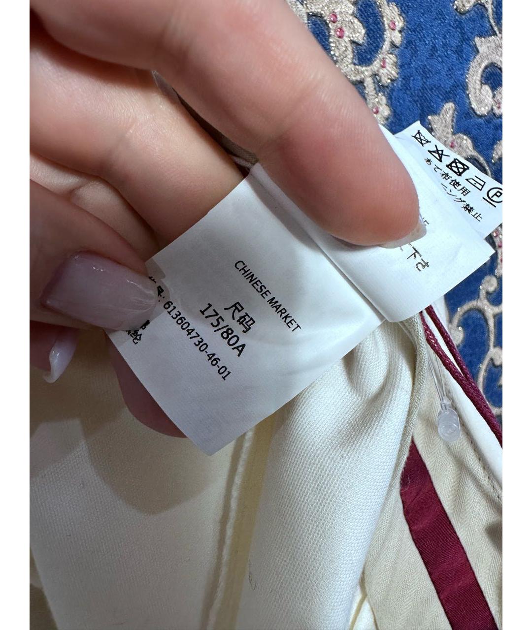 MAX MARA STUDIO Белые хлопковые прямые брюки, фото 8