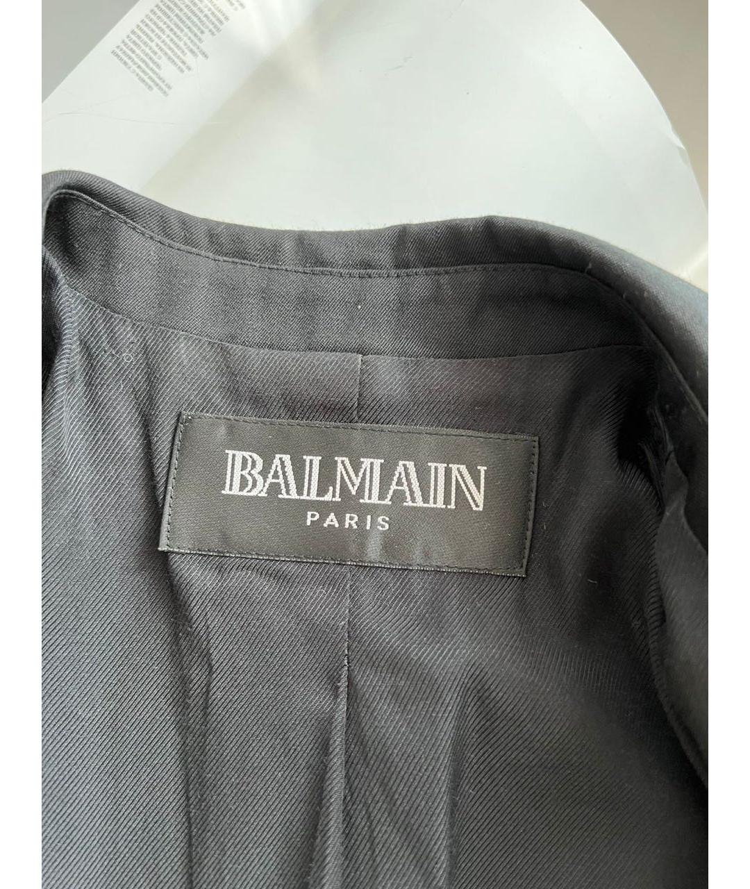 BALMAIN Черный шерстяной жакет/пиджак, фото 5