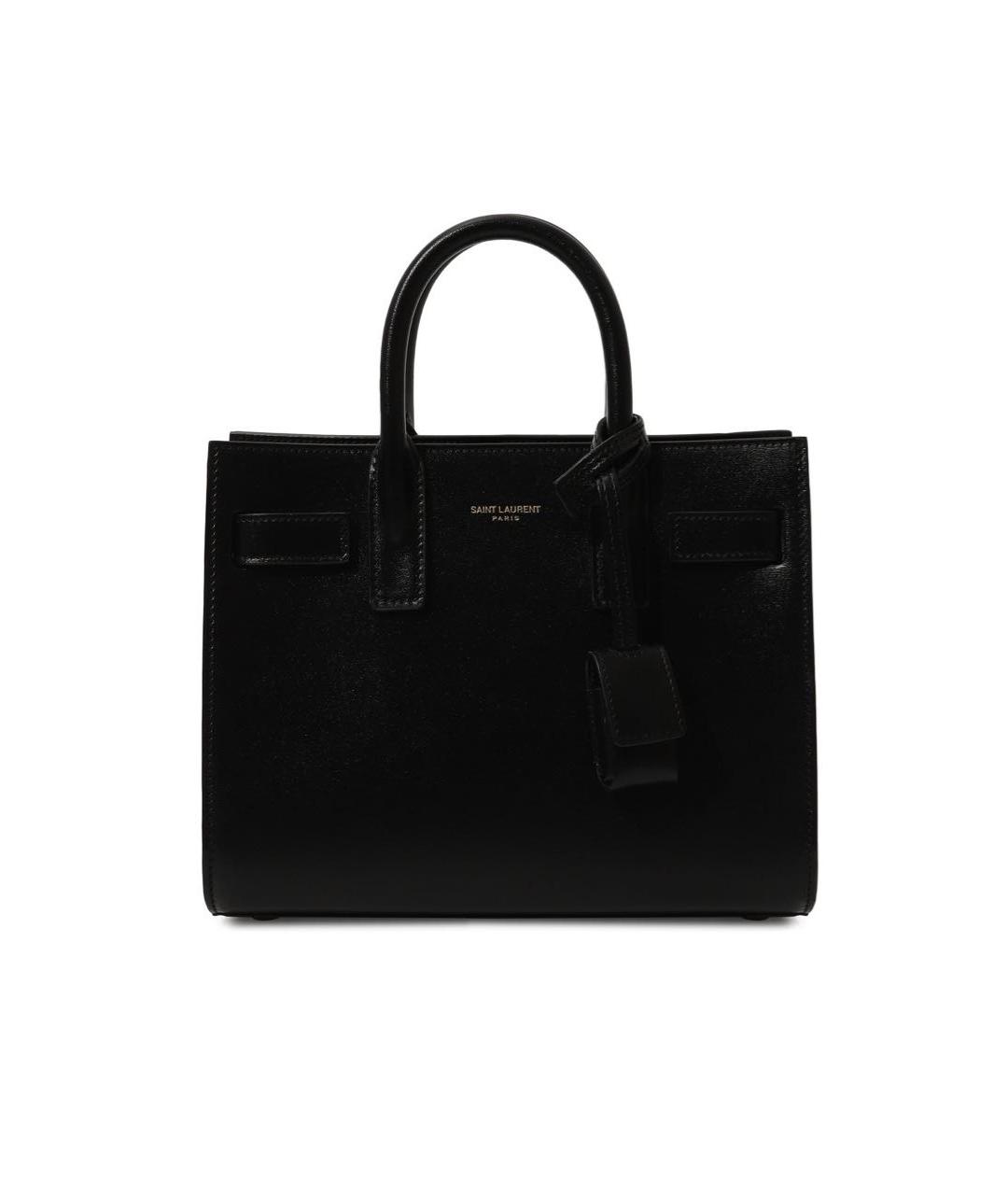 SAINT LAURENT Черная кожаная сумка с короткими ручками, фото 8