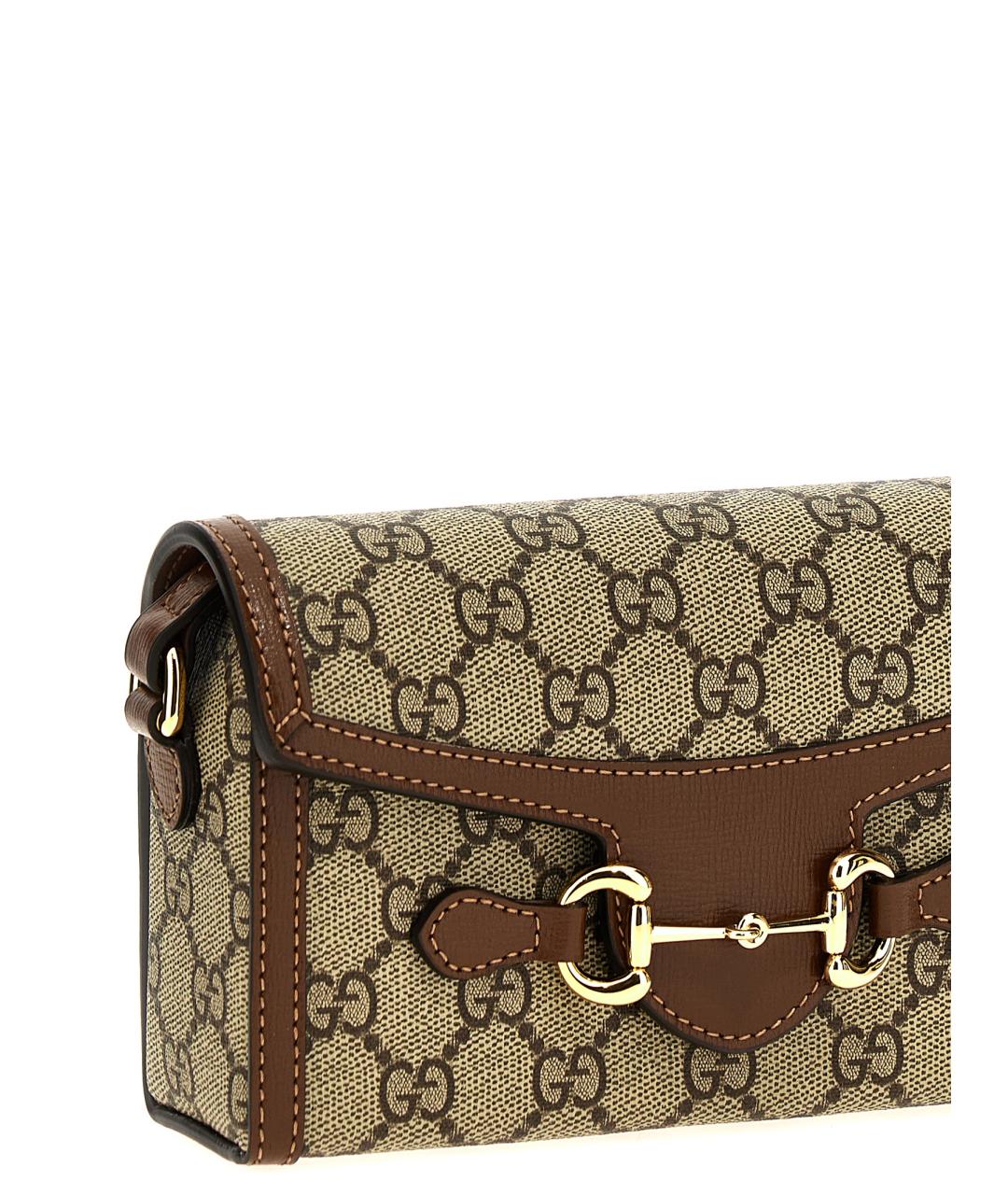 GUCCI Коричневая канва сумка на плечо, фото 3